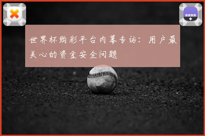 世界杯购彩平台内幕专访：用户最关心的资金安全问题